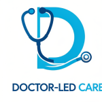 Doctor‑led care icon with stylised stethoscope and text